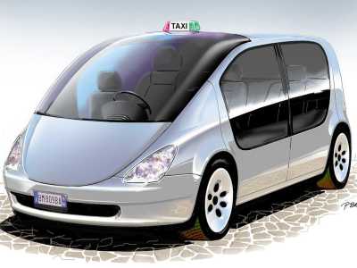 Un altro progetto al quale lavor� � un taxi con il lato guida al centro dell�abitacolo... 